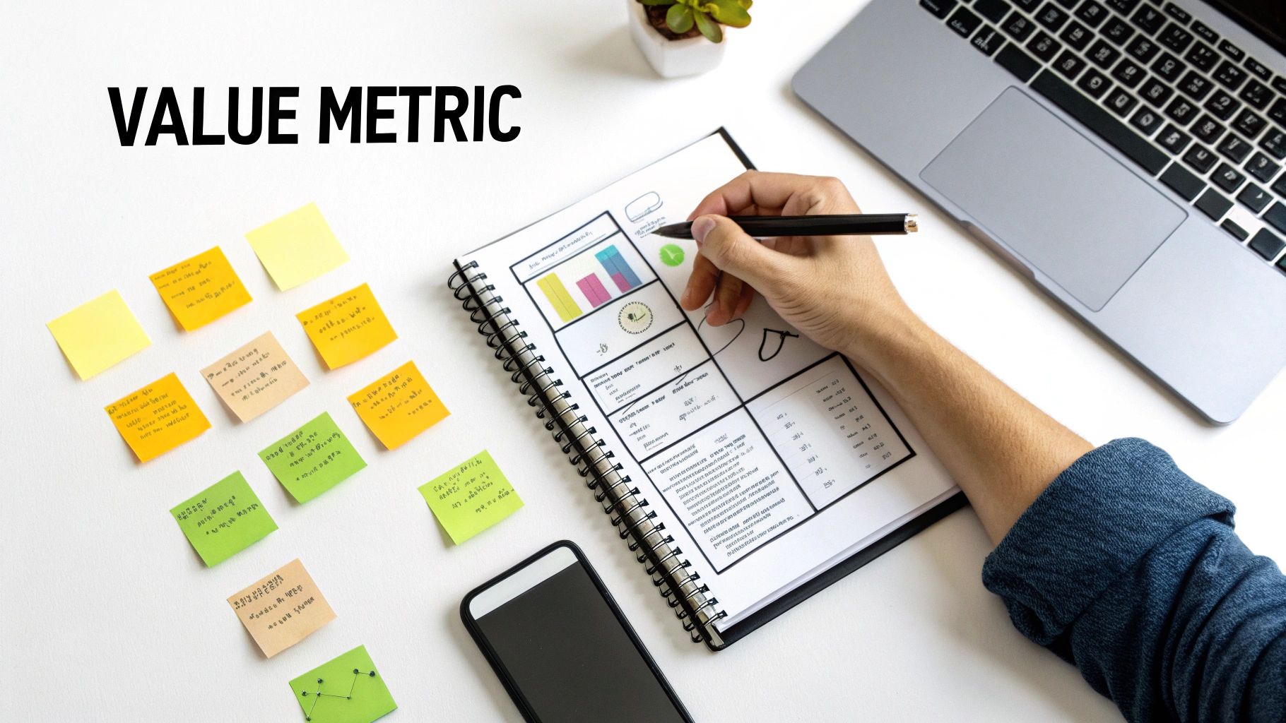 A person drawing a business strategy on a whiteboard