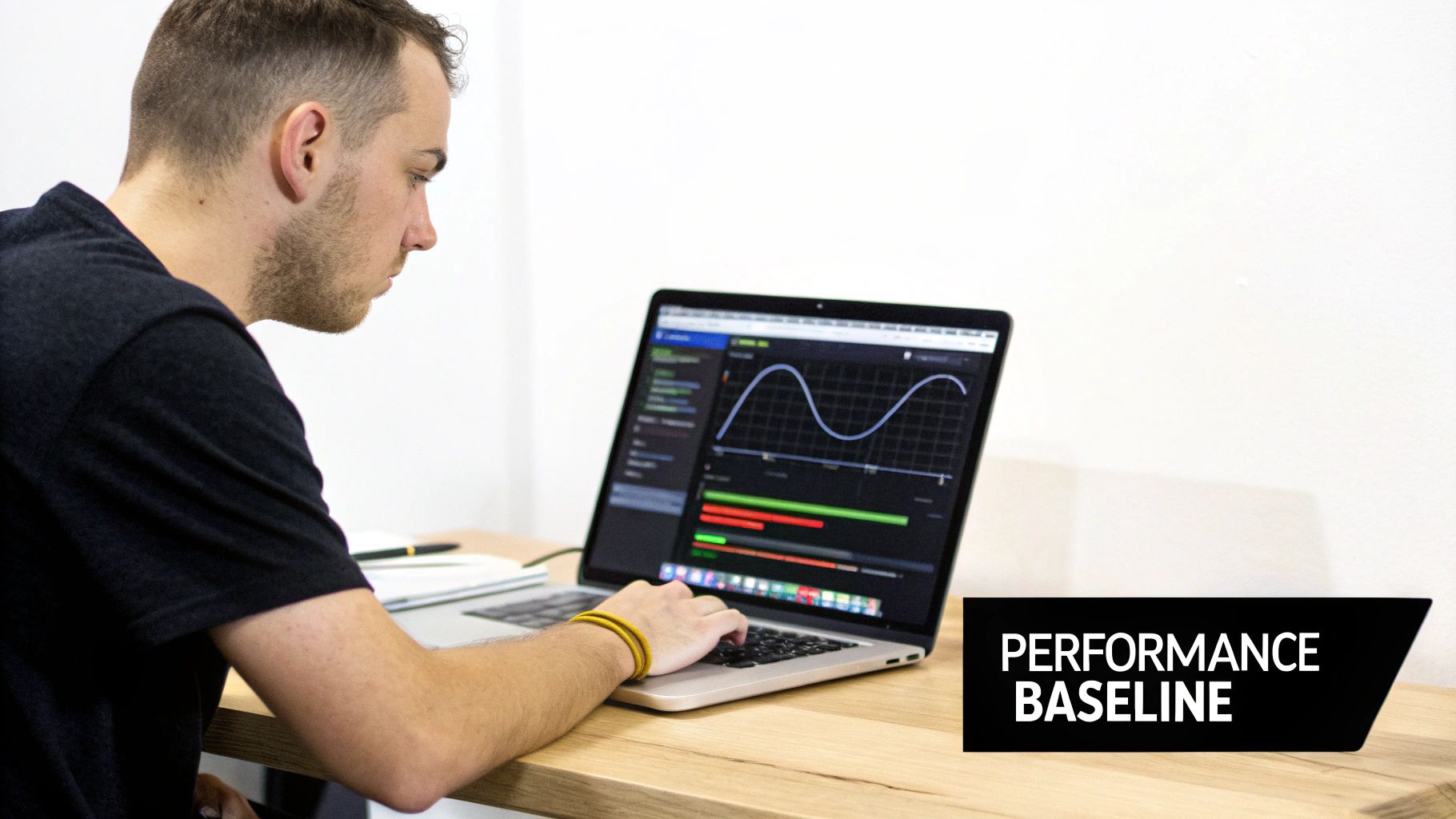 An abstract illustration showing user interface elements being arranged and improved, symbolizing UX and performance optimization for a mobile app.