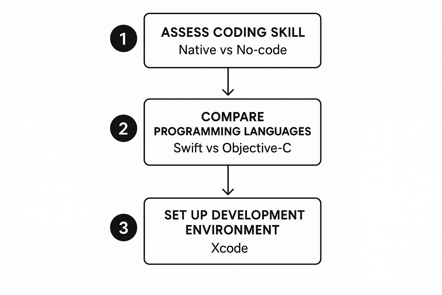 Infographic about how to create app for app store