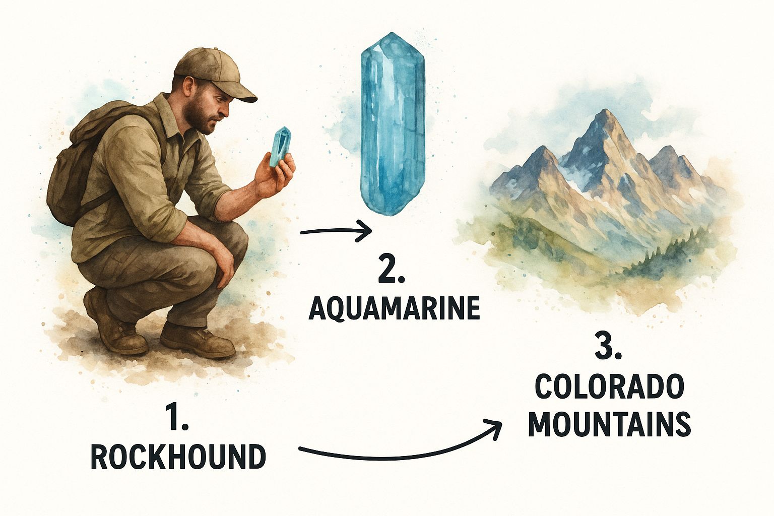 Infographic about gemstone mining in colorado