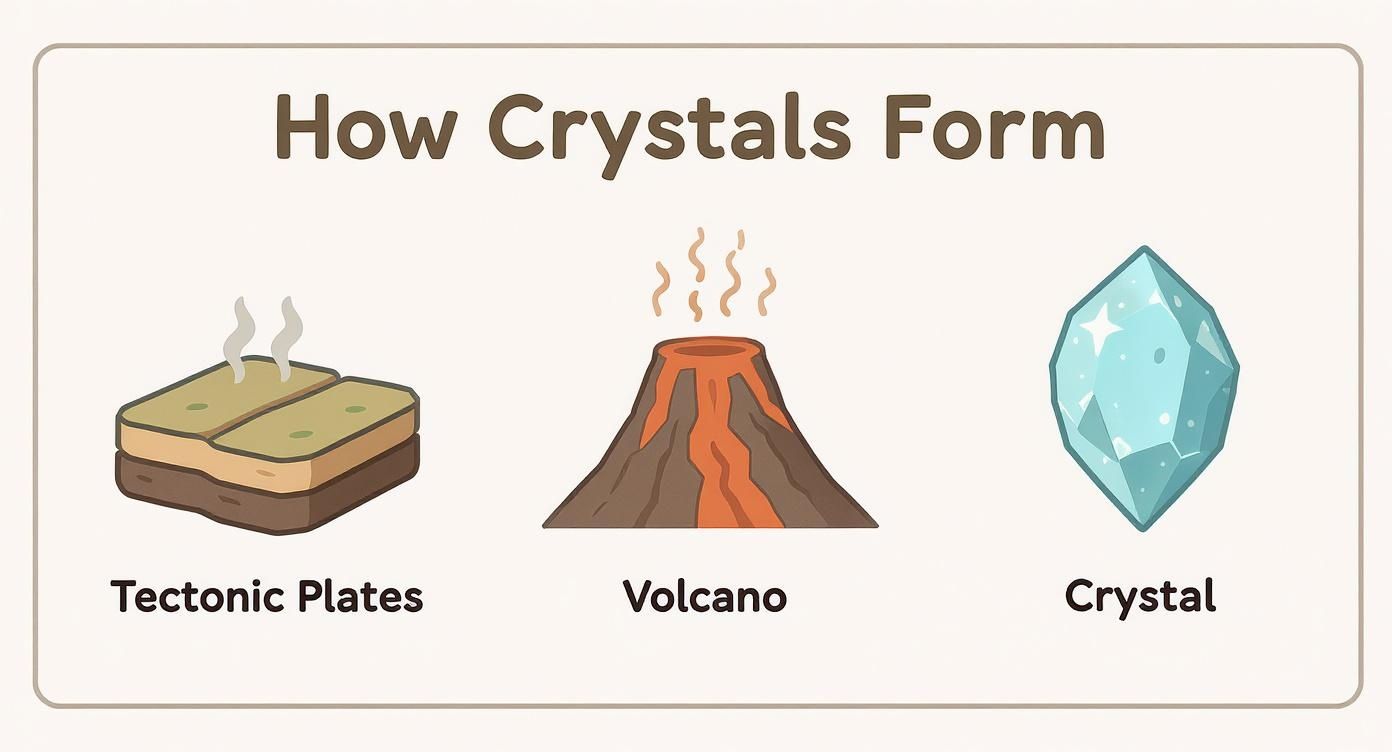Infographic about crystals from mexico