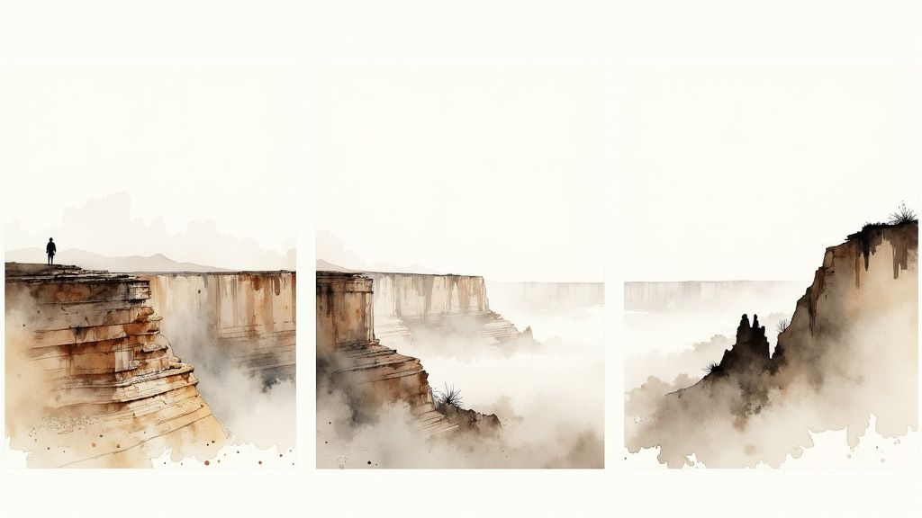 A vast canyon with layered red and orange rock formations, showcasing the beauty of sedimentary landscapes.