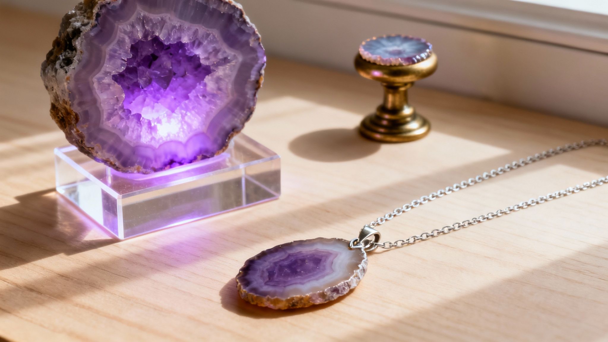 Agate Amethyst Geode Jewelry