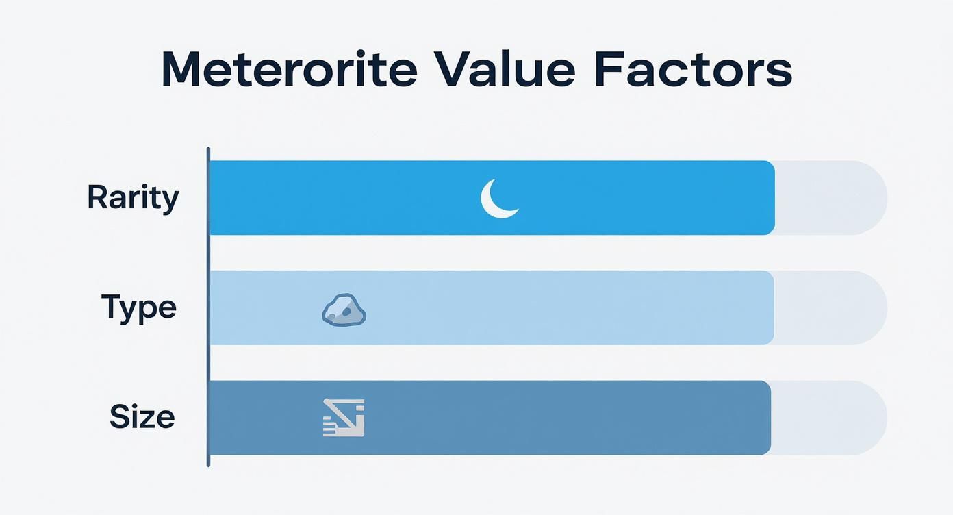 Infographic about price of meteorite