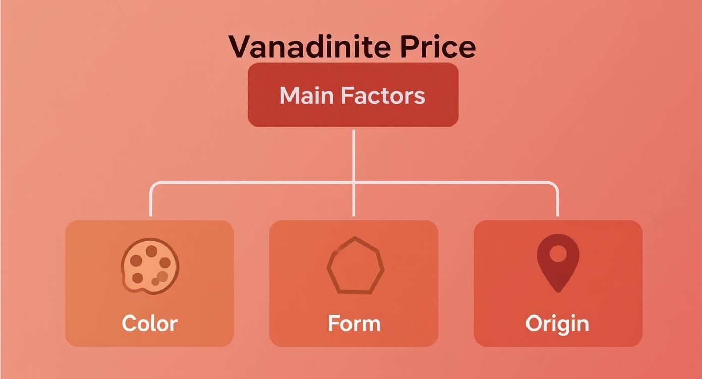 Infographic about vanadinite price
