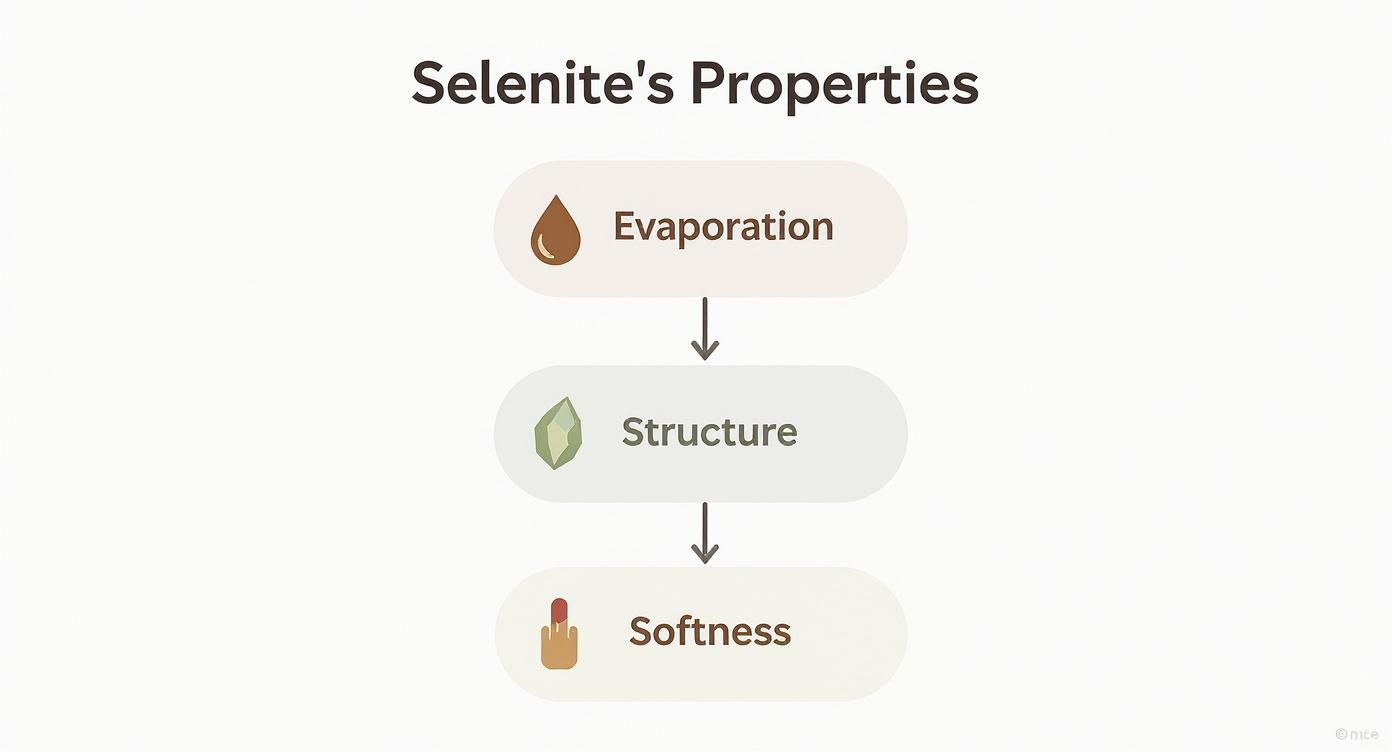 Infographic about gypsum selenite