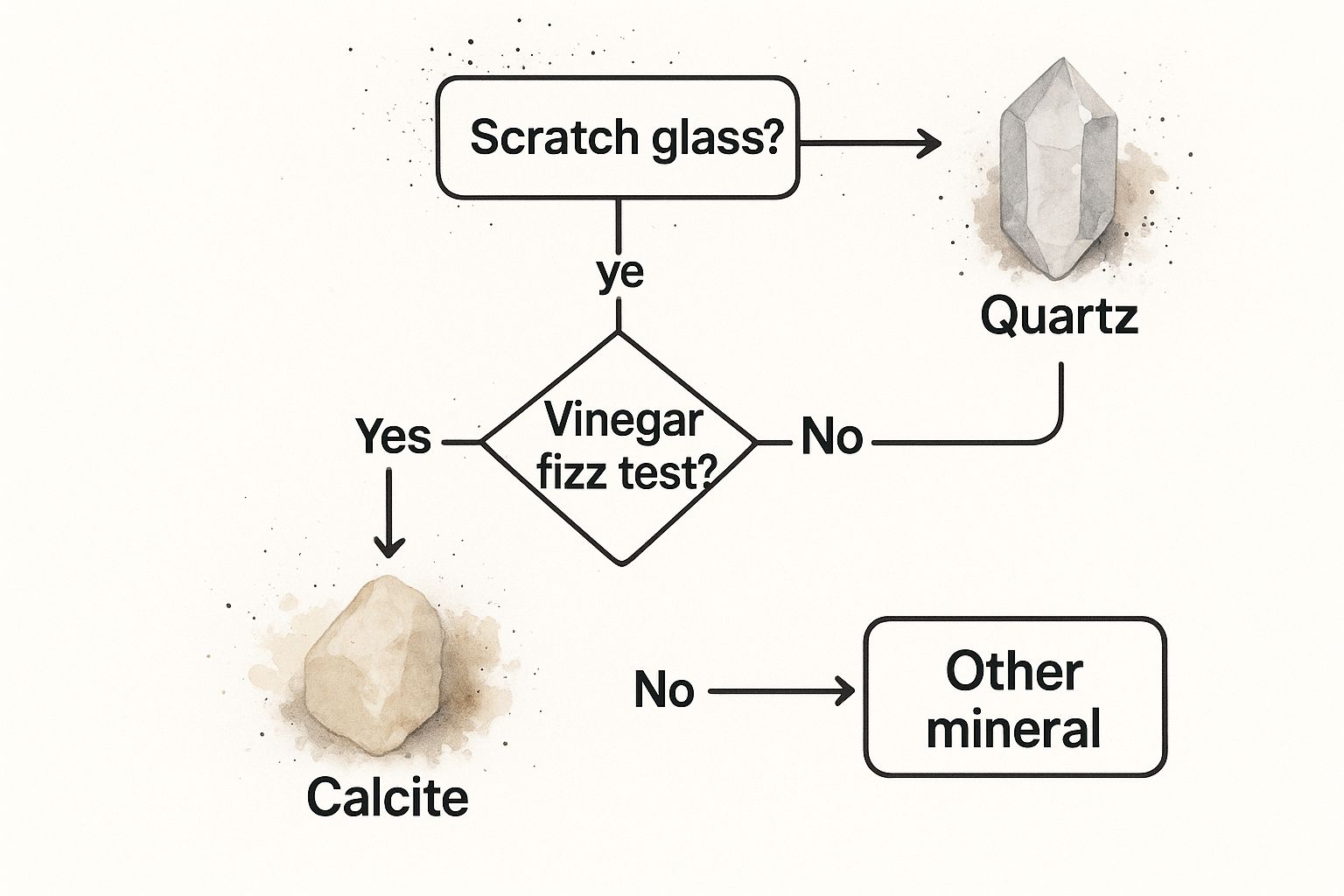 Infographic about calcite and quartz