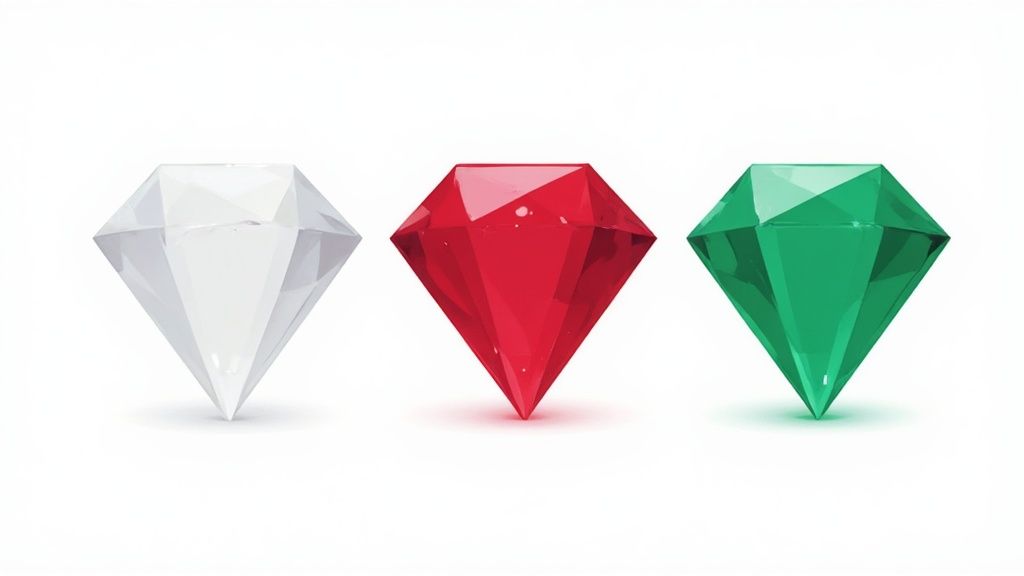 A vibrant collection of precious and semi-precious stones, showcasing their diverse colors and cuts.