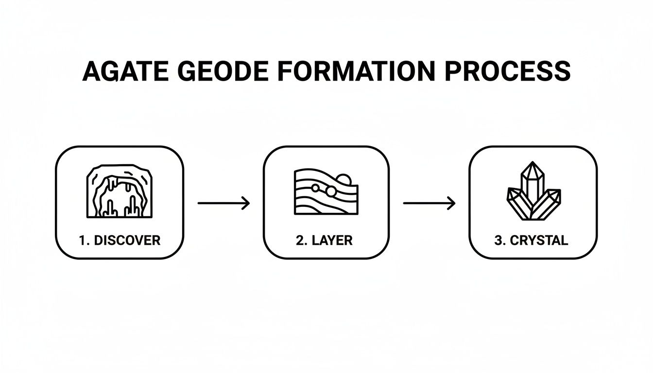 Infographic about agate amethyst geode
