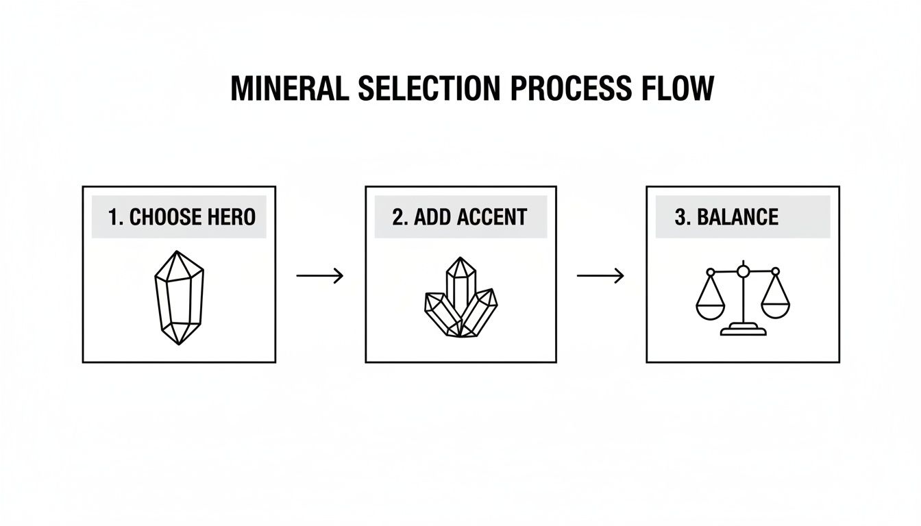Infographic about natural crystal centerpiece