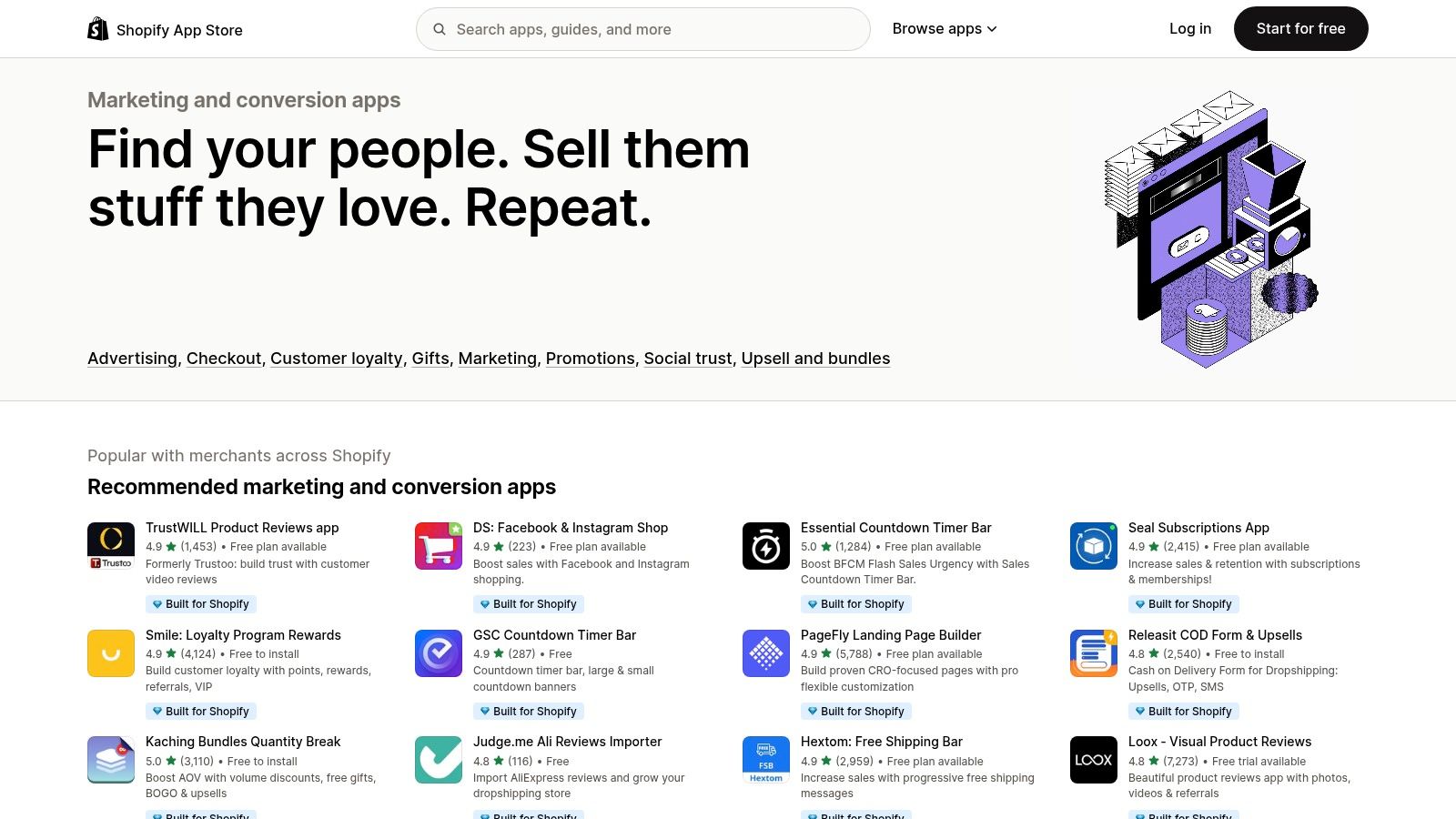 Shopify App Store (Marketing & Conversion)