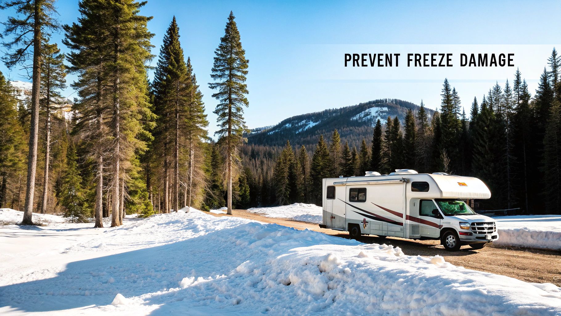 A person working on the water system of an RV, symbolizing the winterizing process.