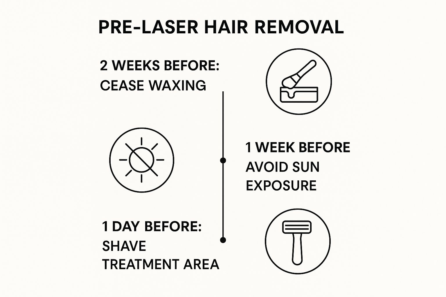Infographic about what to do before laser hair removal
