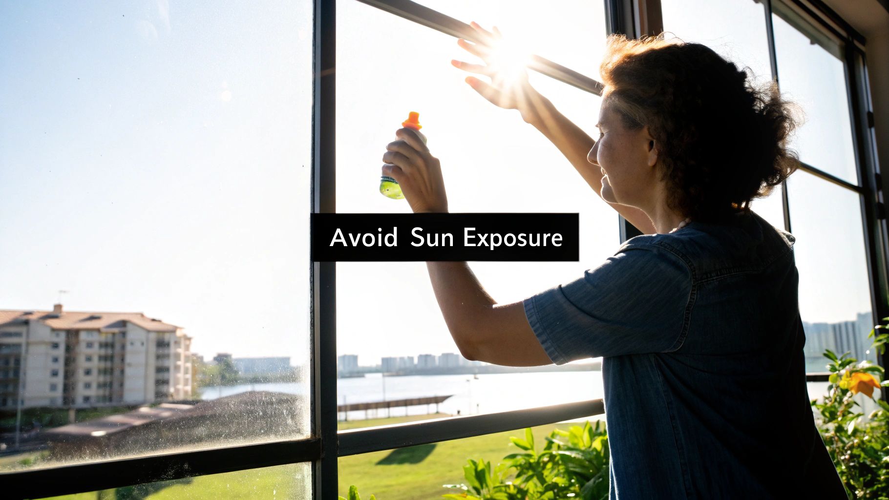 A woman applying sunscreen to her arm while outdoors