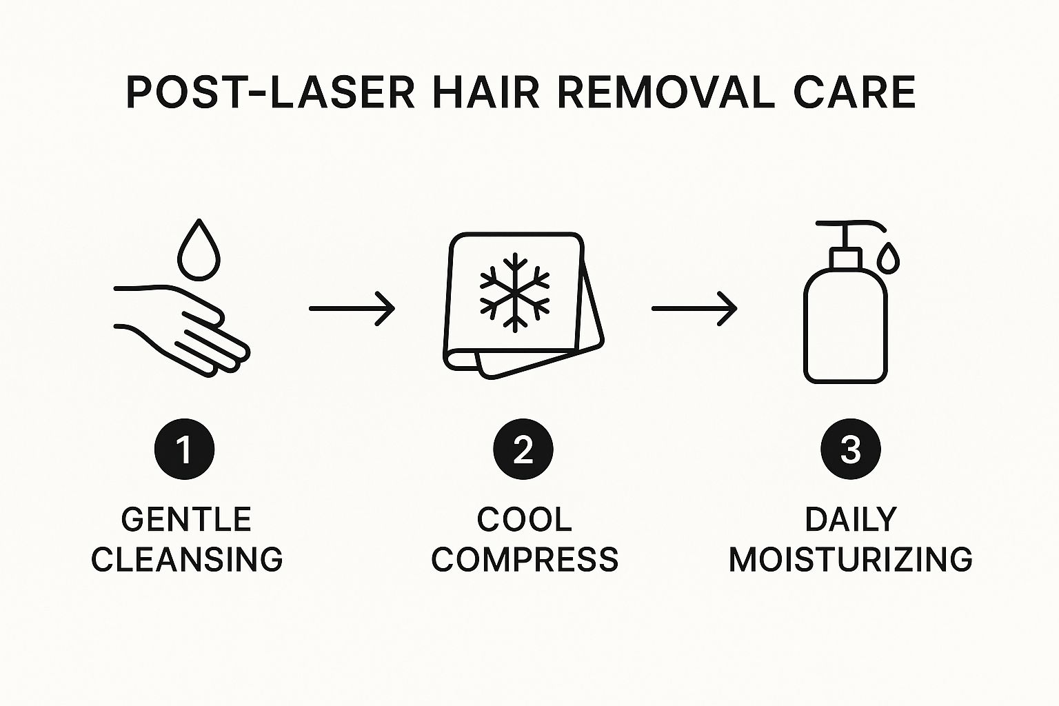 Infographic about post laser hair removal care