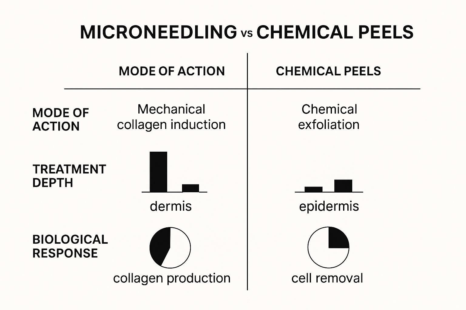 Infographic about microneedling vs chemical peels