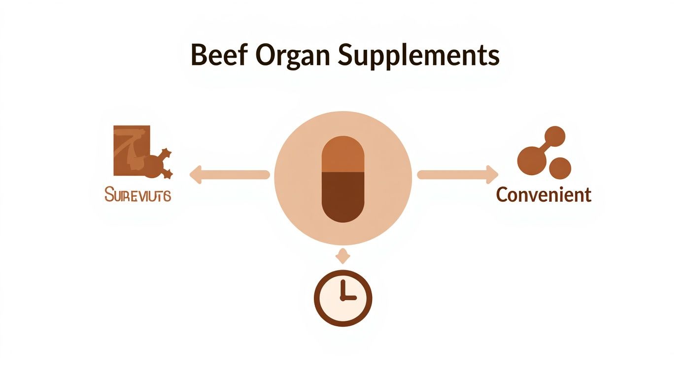 Infographic about beef organ supplements