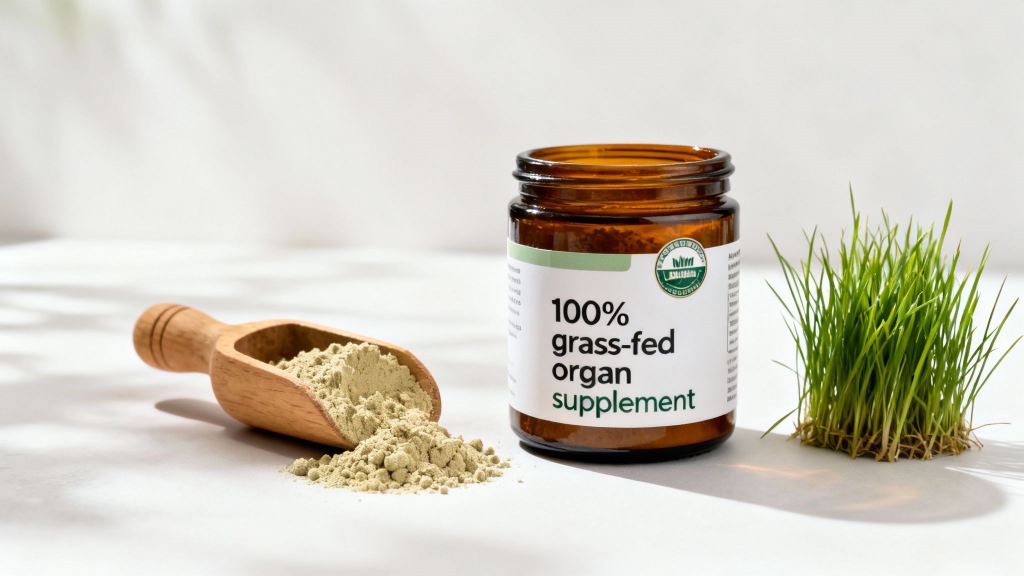 A pristine green pasture with cattle, emphasizing the importance of sourcing.