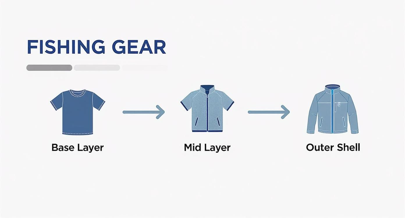 Infographic about best cold weather gear for fishing