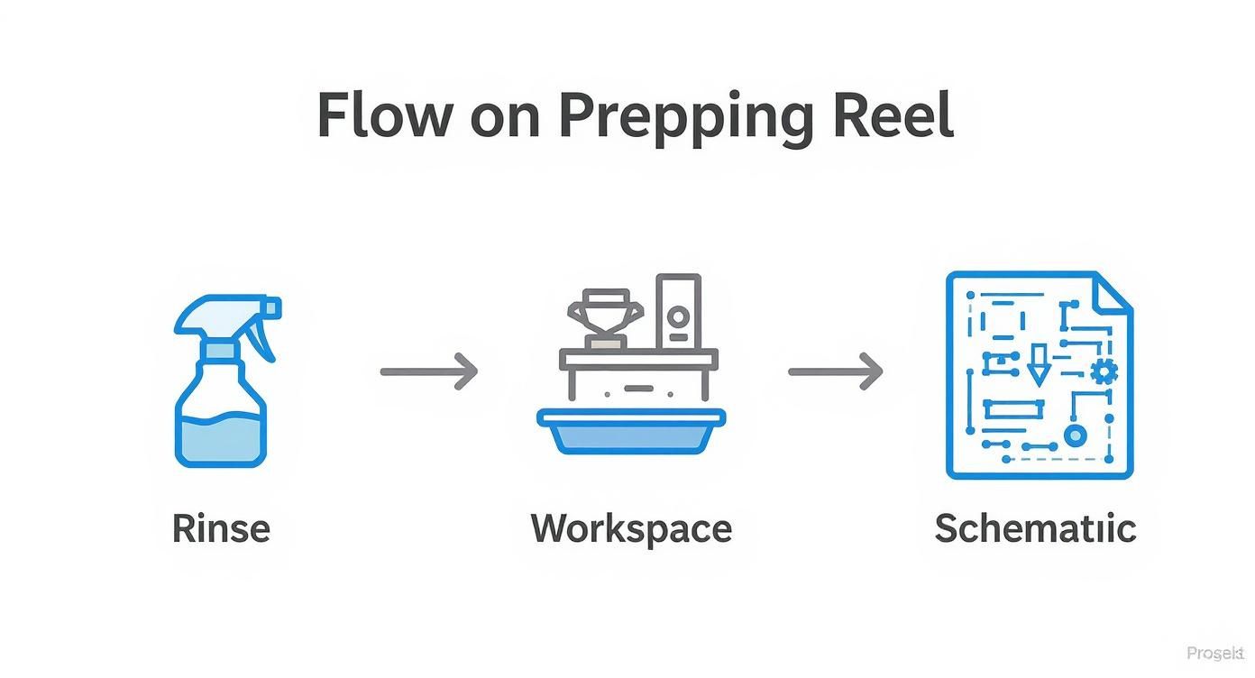 Infographic about how to clean fishing reels