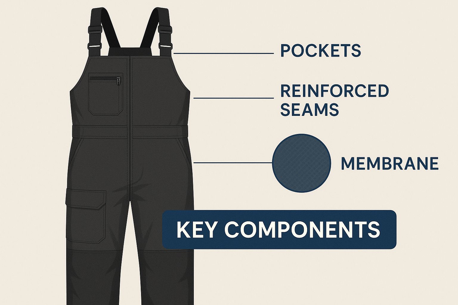 Infographic about mens fishing bibs