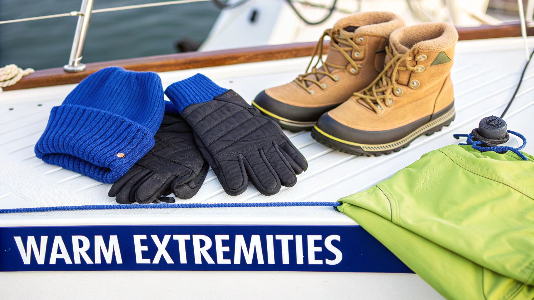Angler wearing a hat and gloves while fishing in winter.