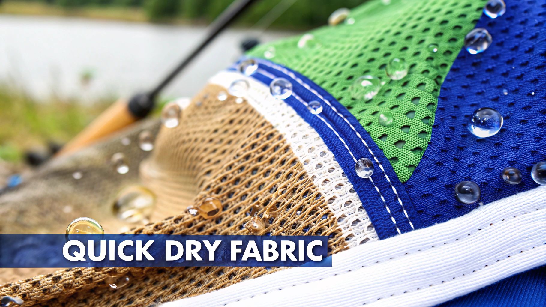 A close-up shot of high-performance fishing shirt fabric showing its texture.