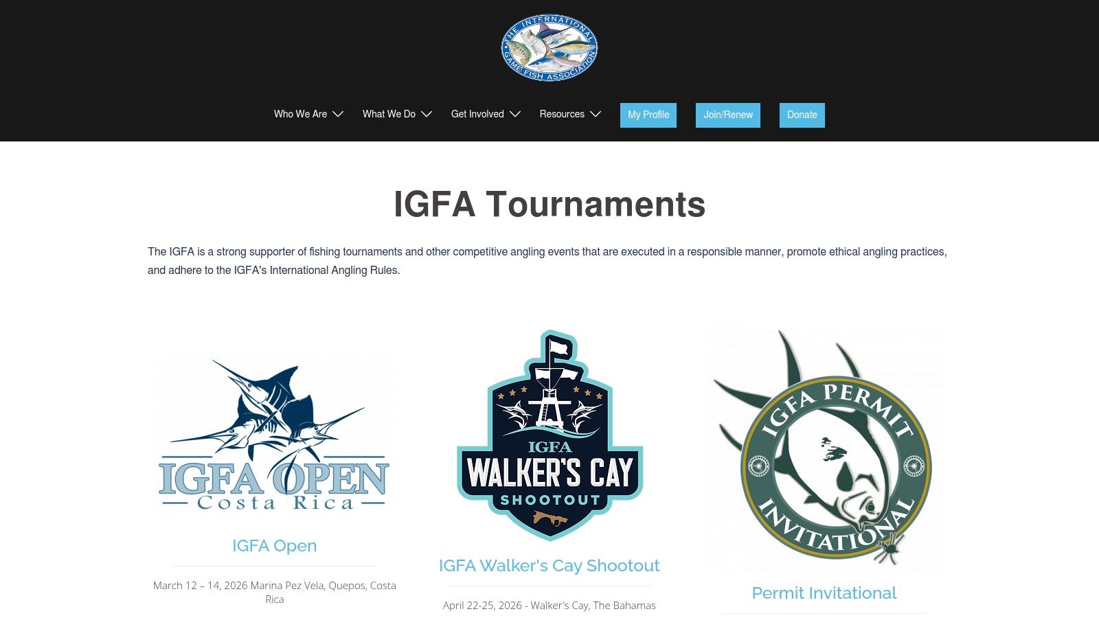 International Game Fish Association (IGFA) – Tournaments & Events