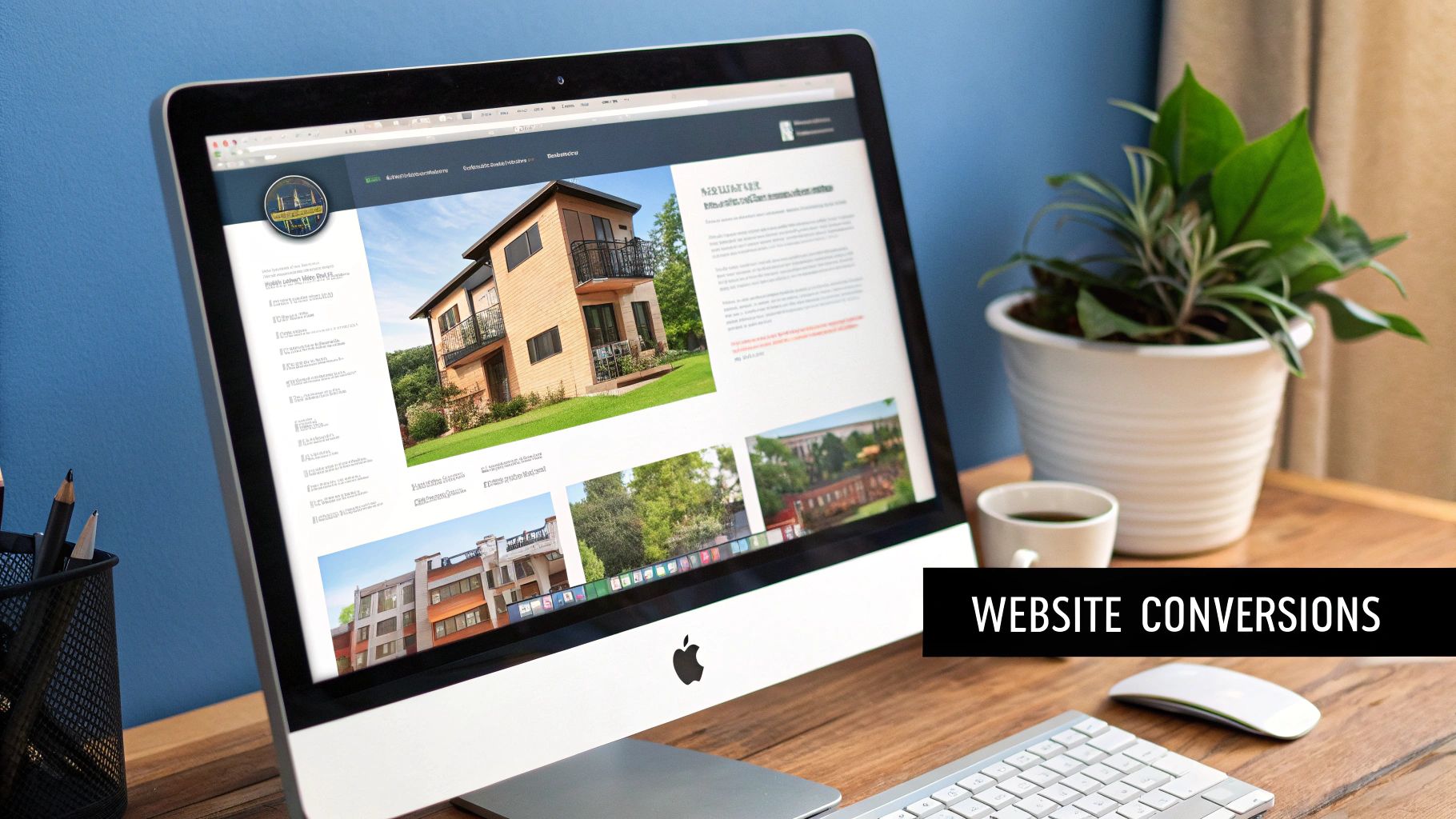 A real estate agent shaking hands with a happy client in front of a modern home.