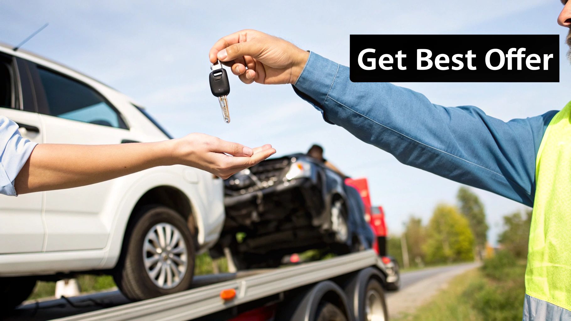Paperwork for selling a car.