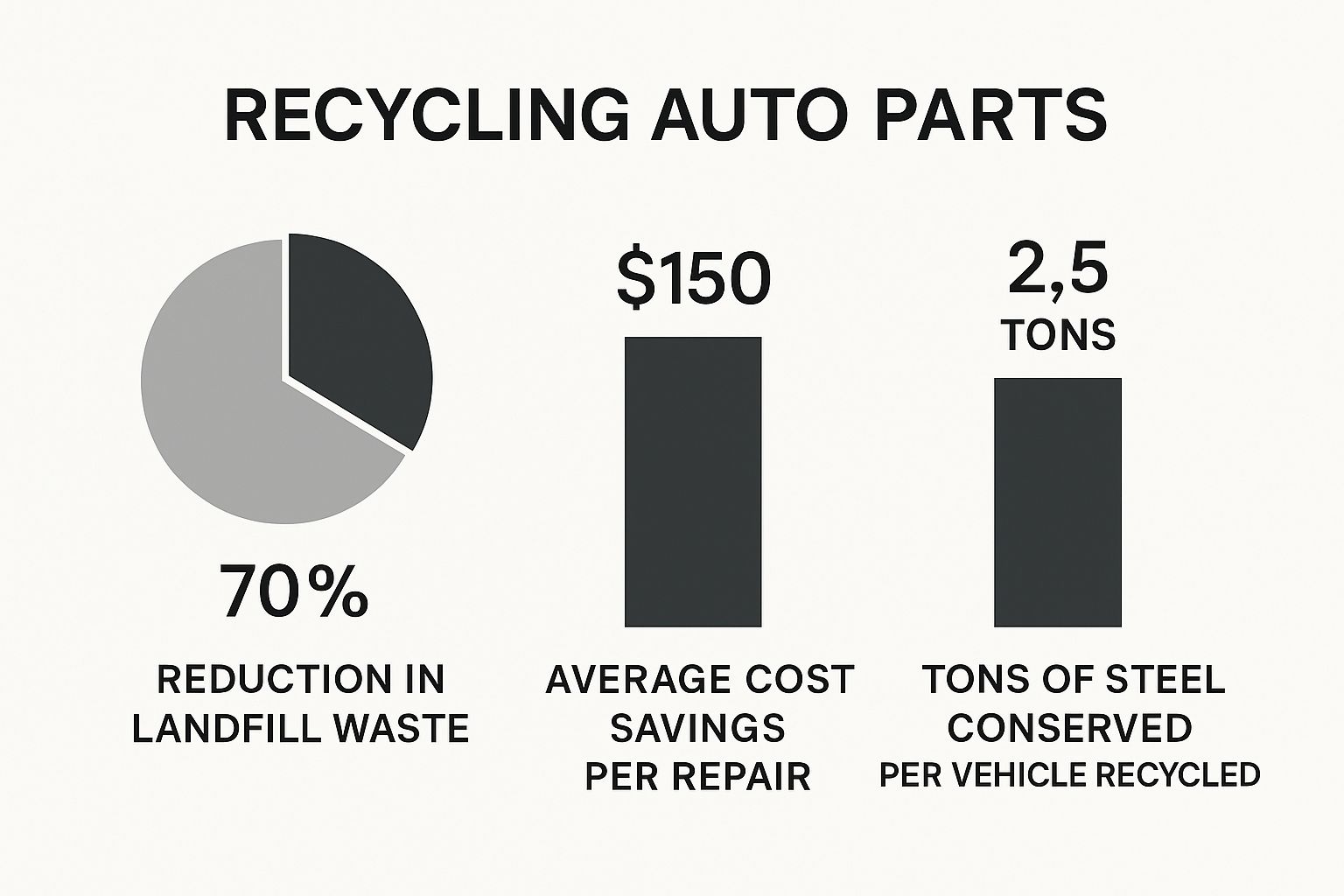 Infographic about auto part recycling