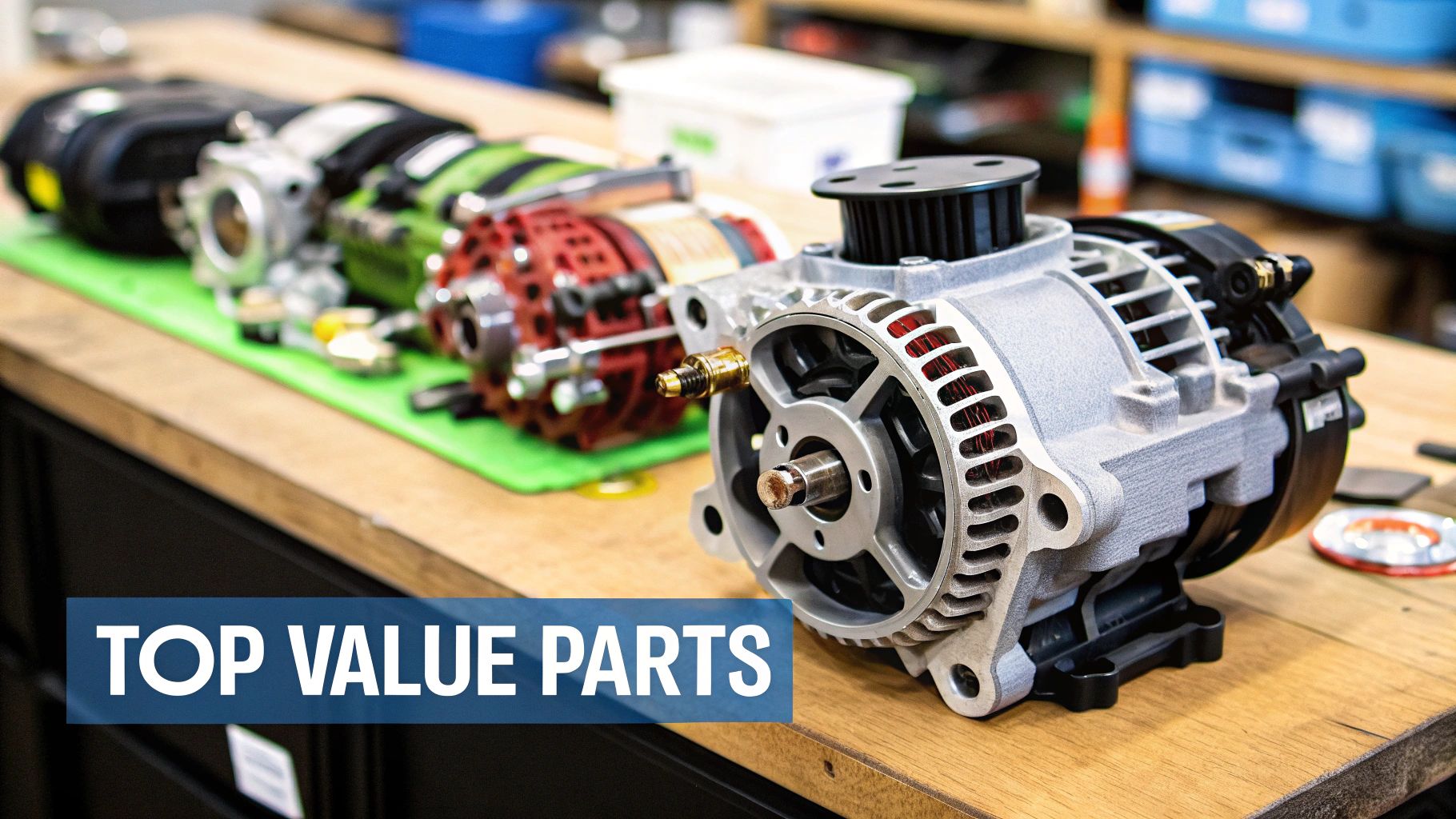Mechanic inspecting an engine to assess its value for auto part recycling