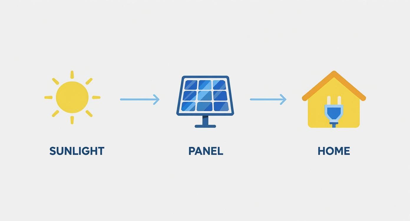 Infographic about how do solar panels work