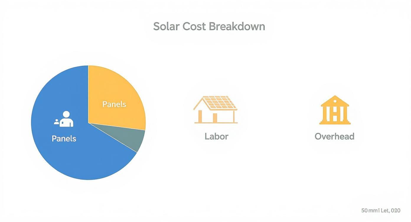 Infographic about solar panel installation cost breakdown