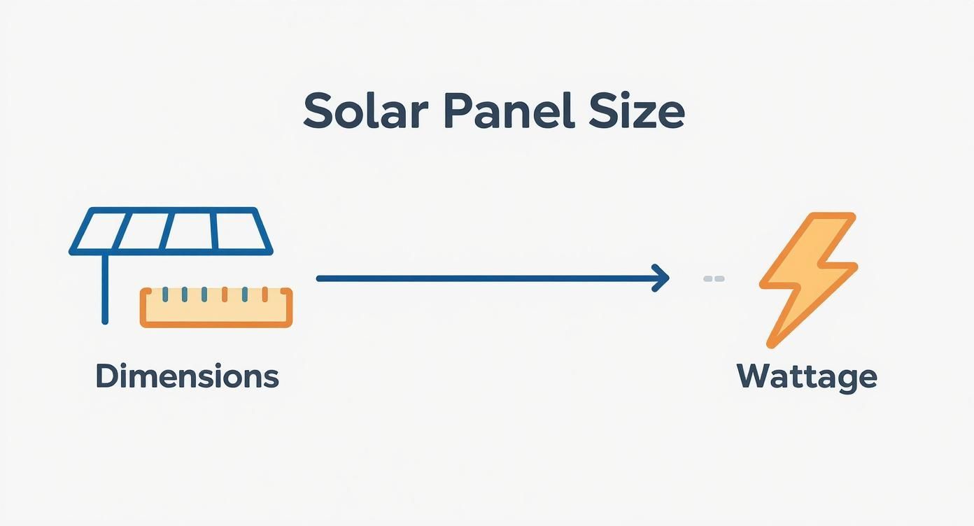 Infographic about solar panel size
