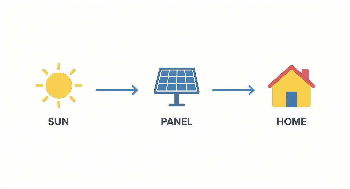 Infographic about how does solar cell work