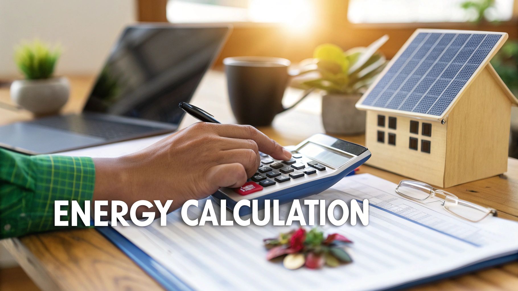 An image of a utility bill with a magnifying glass over it, representing energy data collection.