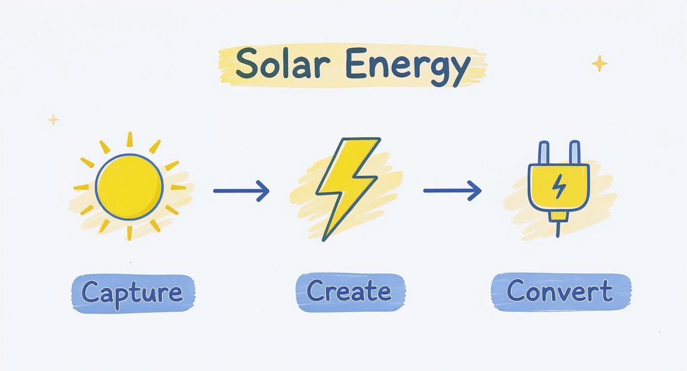 Infographic about how does solar energy work