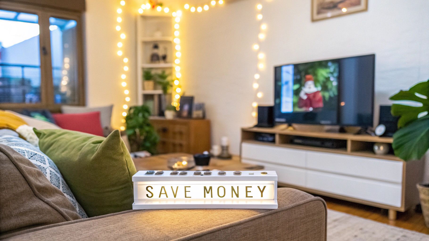 A person adjusting a smart thermostat in their home.