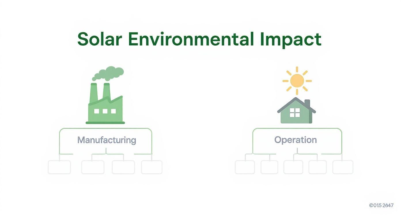 Infographic about pros and cons of solar power