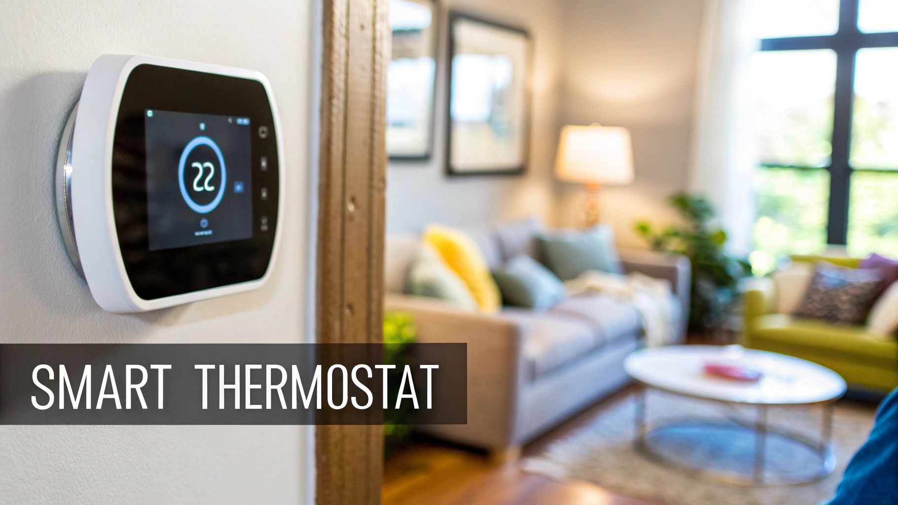 A graph showing the average energy savings from installing a smart thermostat, with data points indicating savings on heating and cooling.