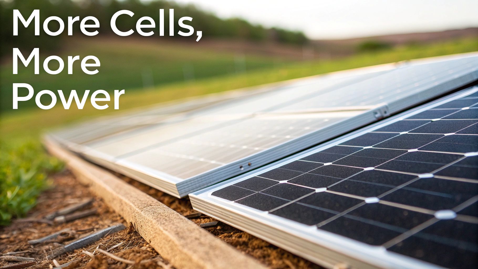 A close-up of a solar panel showing the grid of individual solar cells.