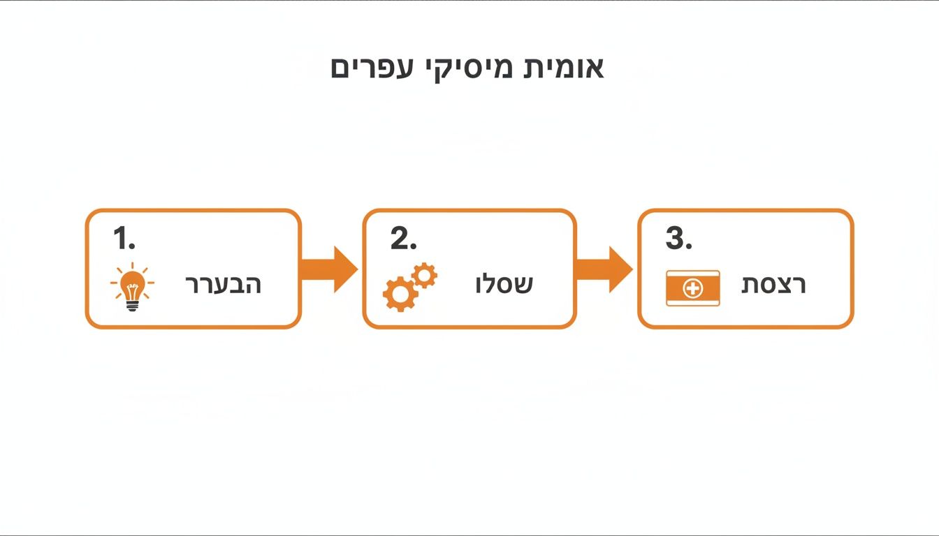 תרשים זרימה המתאר את תהליך פיתוח מוצר רפואי בתרסיס: מרעיון, דרך פיתוח, ועד למוצר מוגמר.