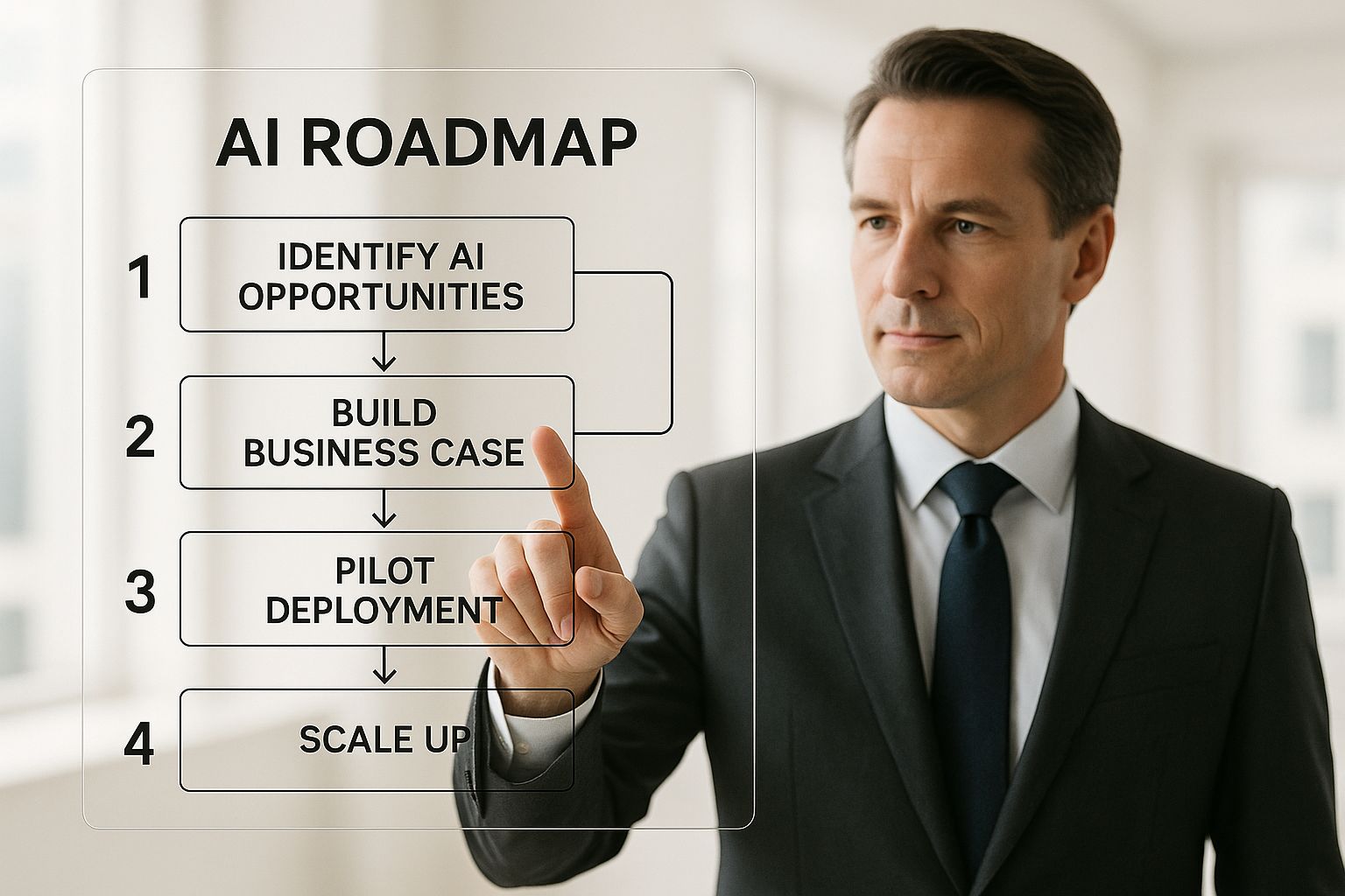 Infographic about implementing ai in business