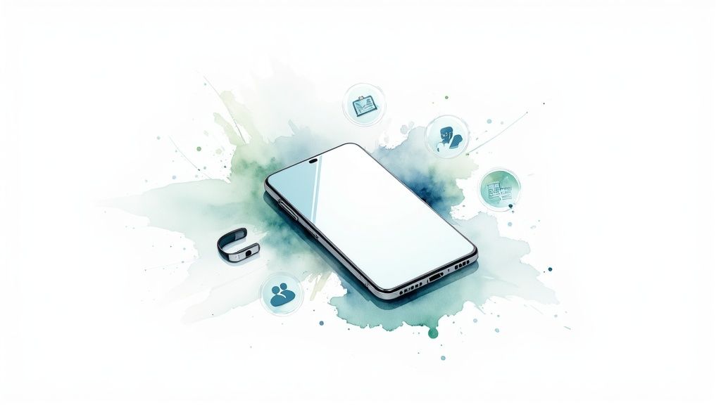 A doctor reviews patient data on a tablet, illustrating the core features of a mobile healthcare application