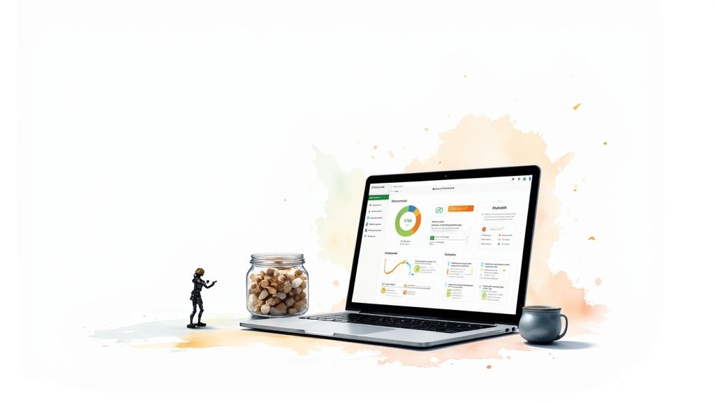 A dashboard showing real-time security alerts and compliance metrics, illustrating automated monitoring.