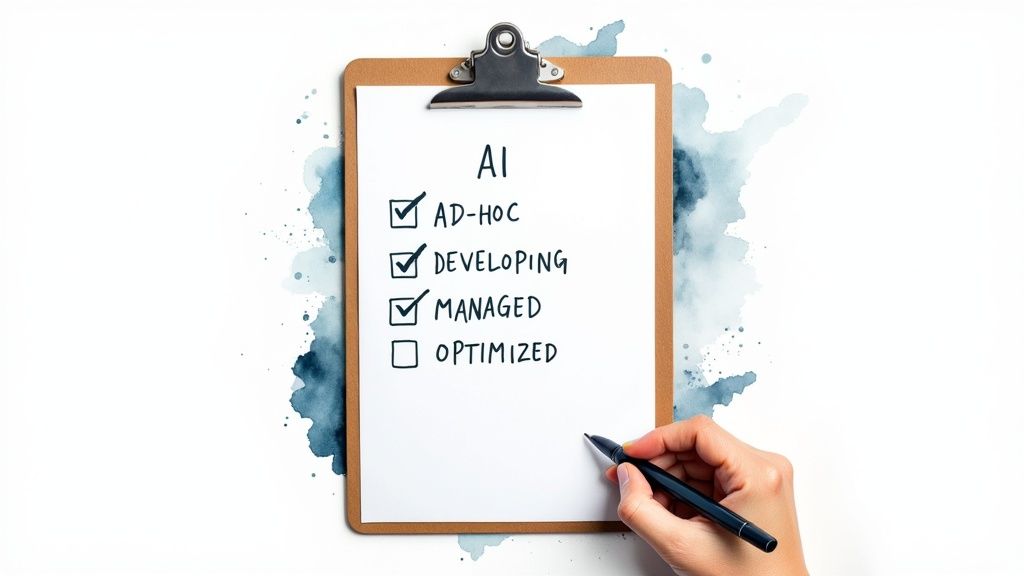 A person at a desk analyzing charts and data on multiple screens, symbolizing a thorough AI readiness assessment