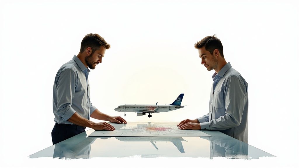 An abstract image showing interconnected nodes and human silhouettes, representing the intersection of technology and society in responsible AI.