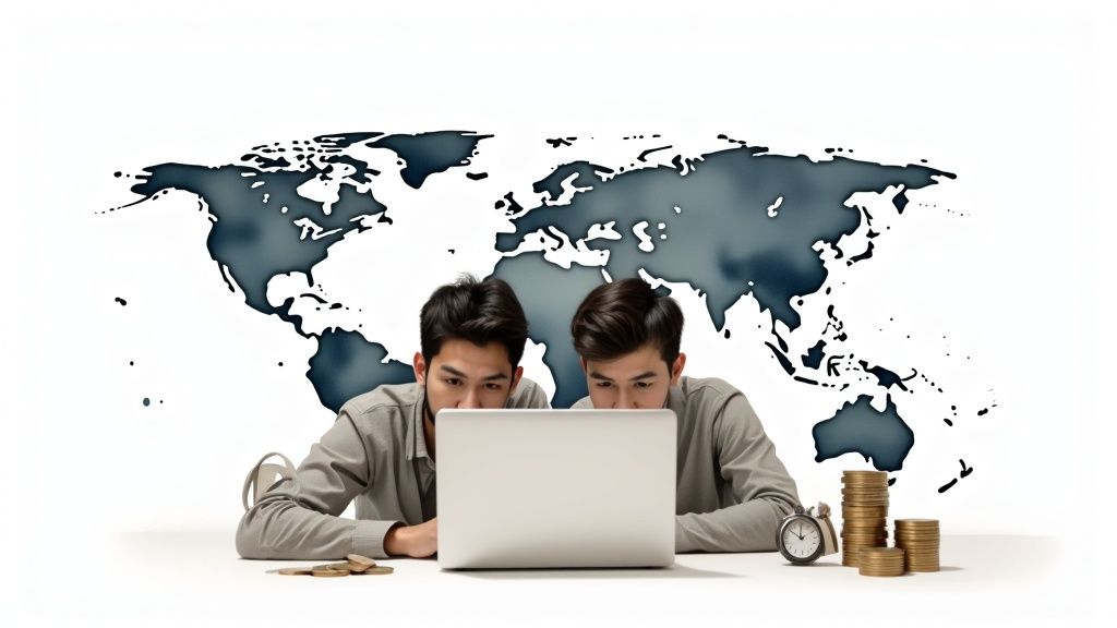 Illustration of offshore development benefits