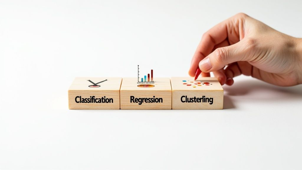 A simplified diagram showing data inputs leading into a predictive model, which then outputs future insights.